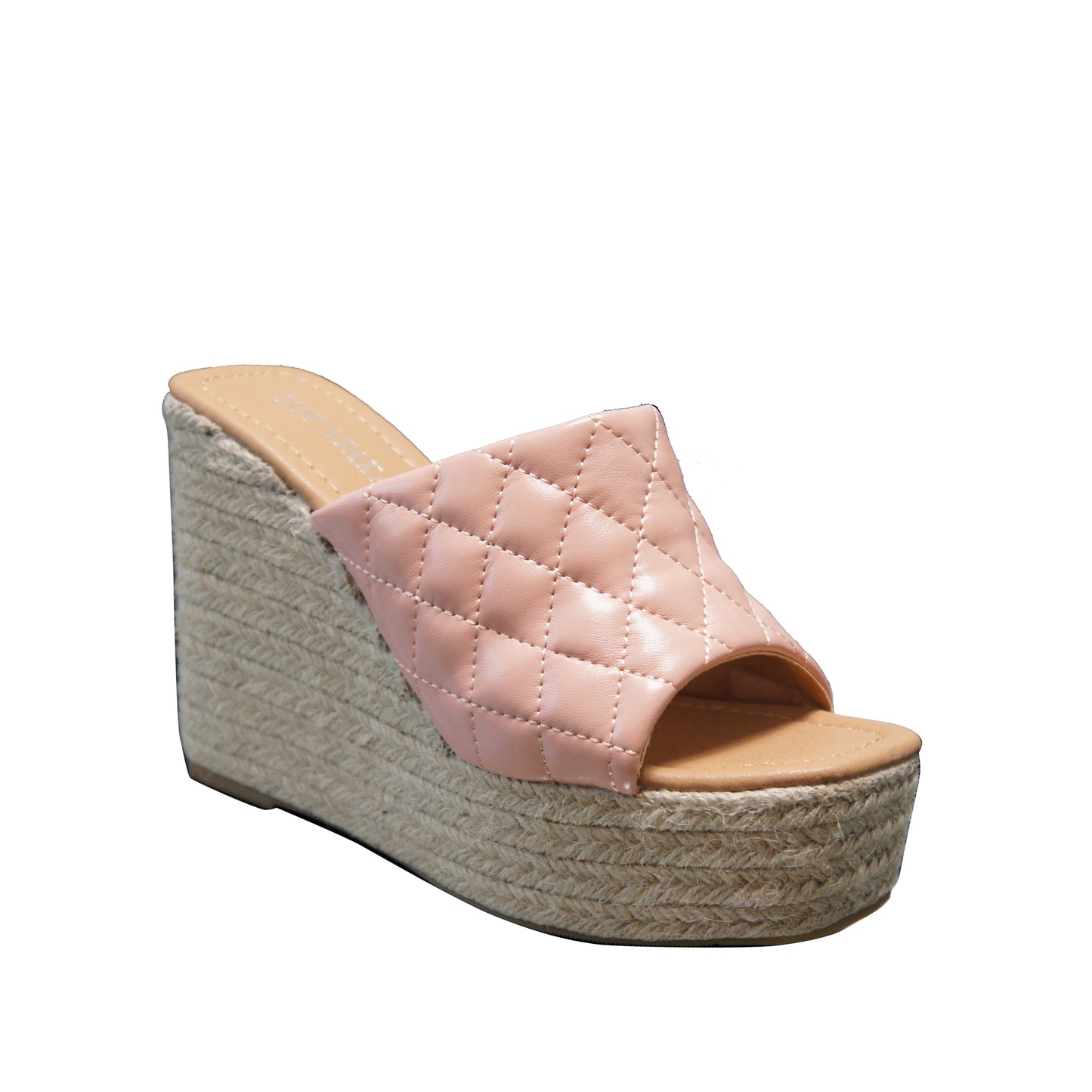 IVACHY Womens Summer Open Toe Espadrille Sandals with Woven Platform Wedge Heels BG-806 PINK