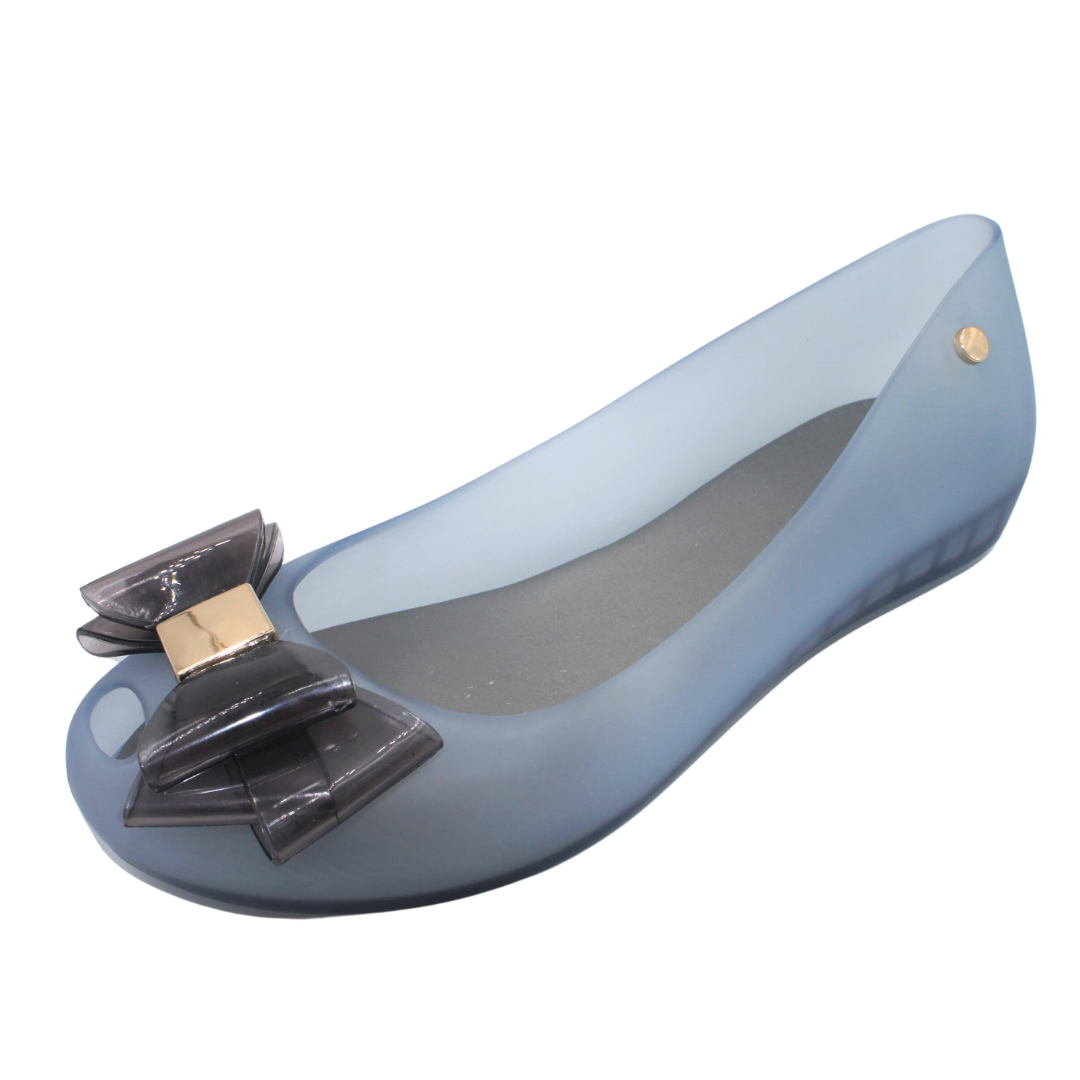 Women Flat Jelly Ballet Slip-On Peep Toe Shoes Sandal BG-506 BLUE