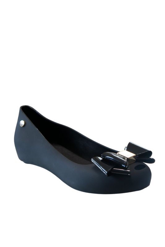 Women Flat Jelly Ballet Slip-On Peep Toe Shoes Sandal BG-506 BLACK