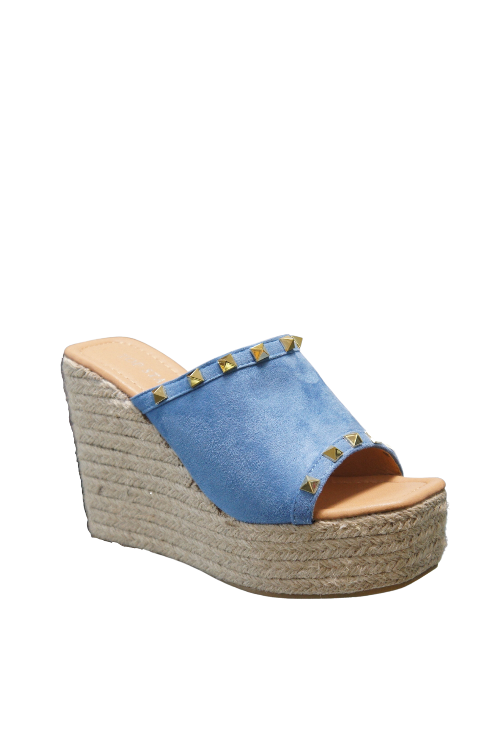 IVACHY Womens Summer Open Toe Espadrille Sandals with Woven Platform Wedge Heels BG-808 BLUE