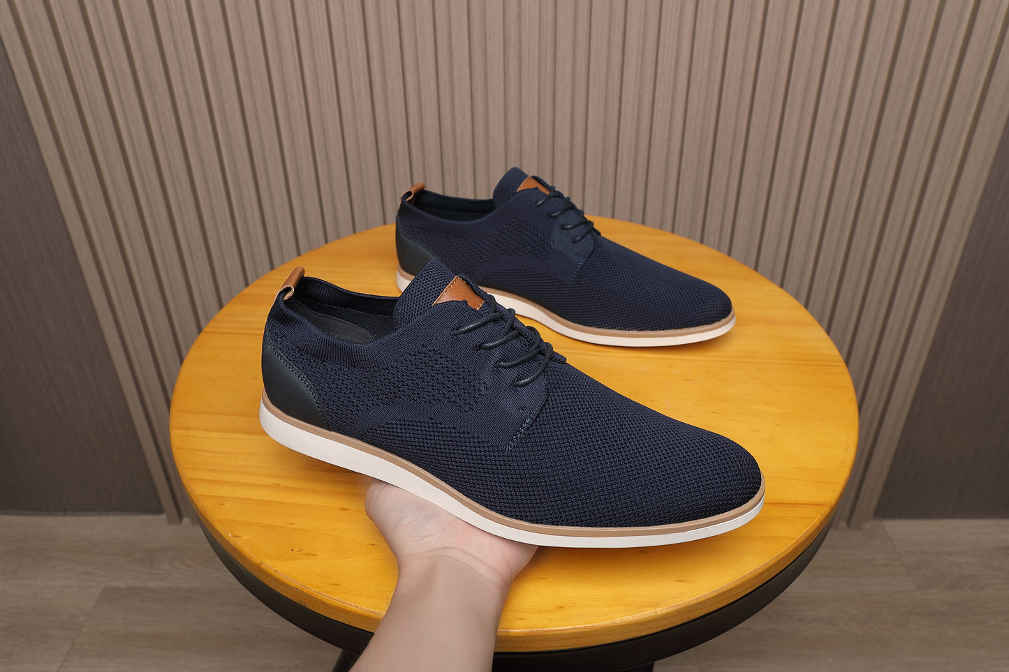 Men's Casual Knit Mesh Shoes, Smart Business Work Office Blue A2265