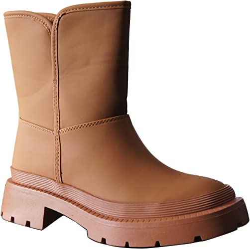 Women Faux Fur Winter Warm Ankle Boots Camel Style BG-908