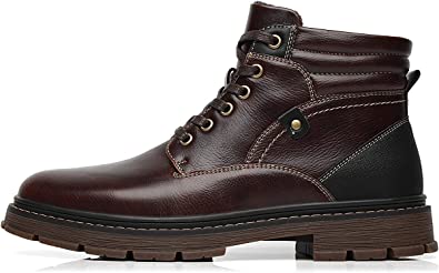 Men's Boots Lace Up Zip Smart Outdoor Style A2183 Brown