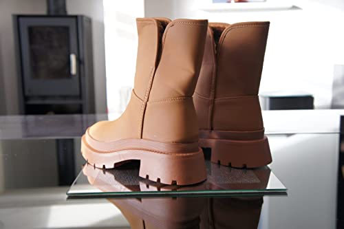 Women Faux Fur Winter Warm Ankle Boots Camel Style BG-908