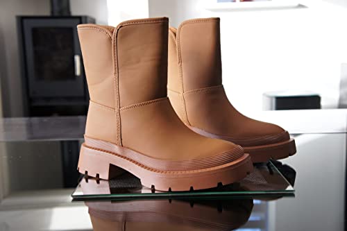 Women Faux Fur Winter Warm Ankle Boots Camel Style BG-908