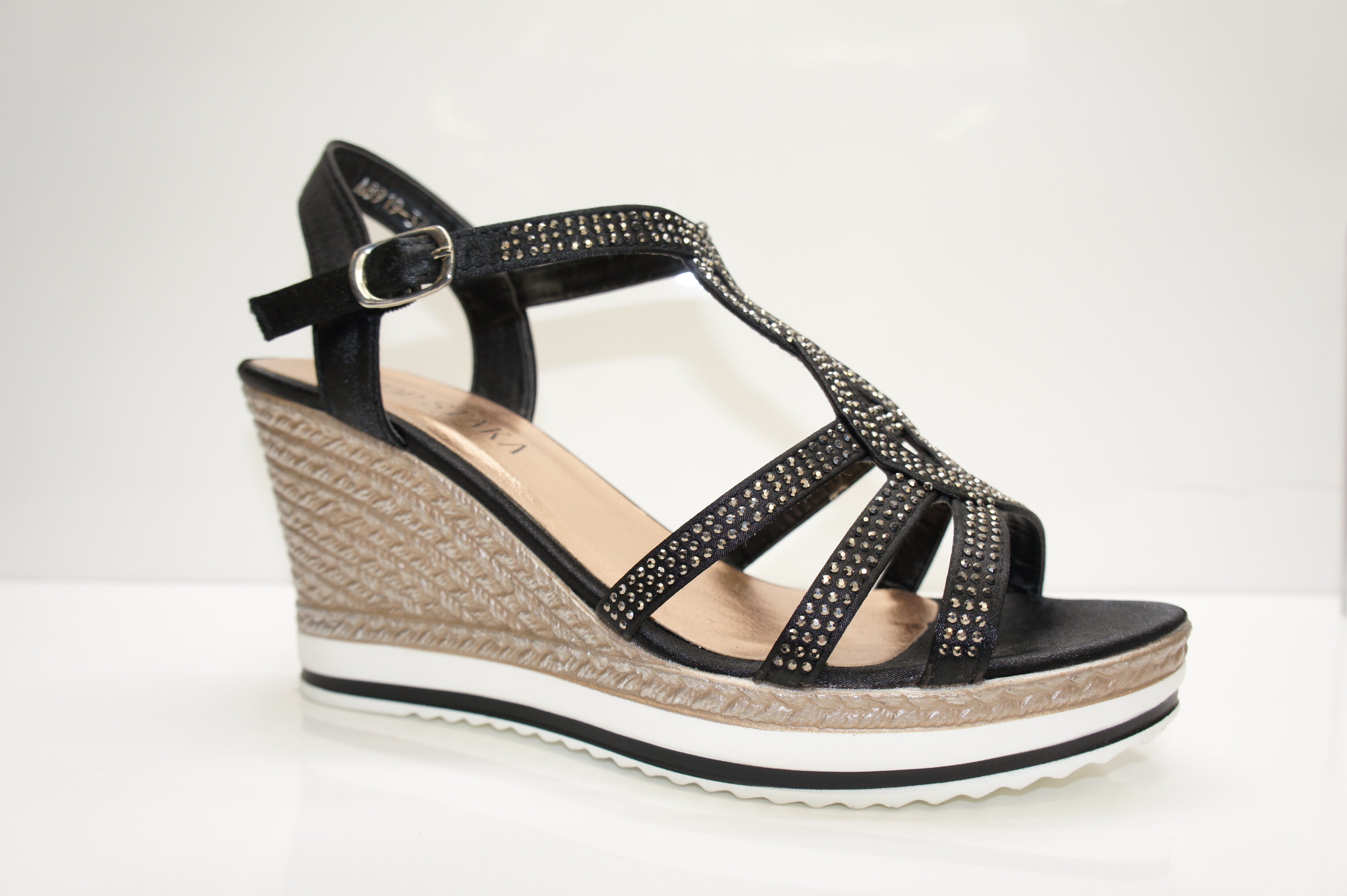 Women's black cheap wedge sandals