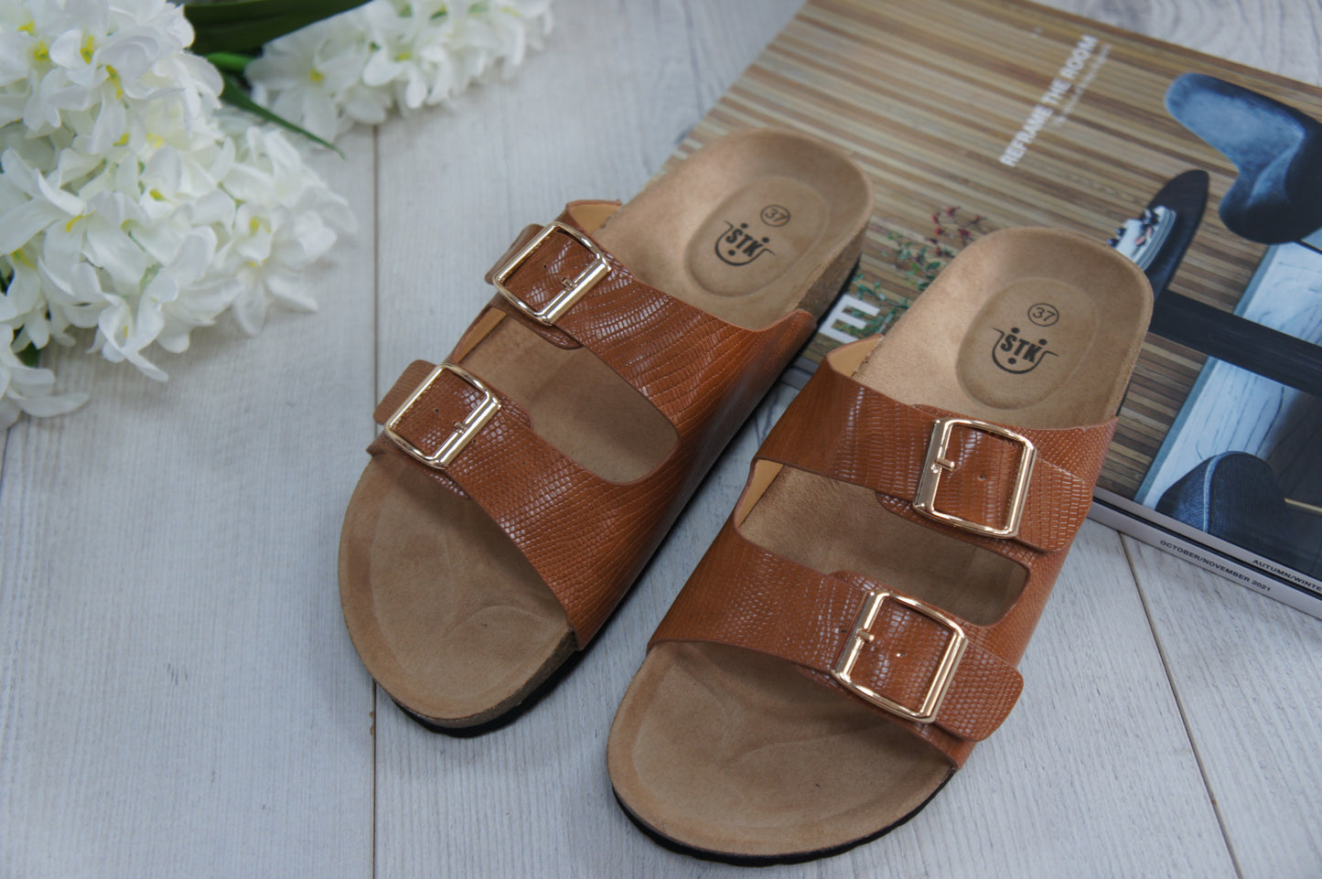 Women Summer Slip On Slide Sandals Camel BG2311