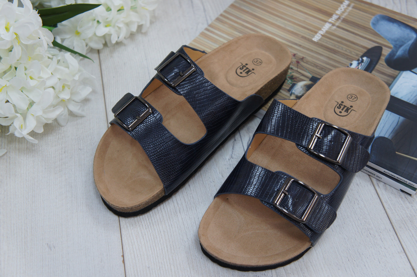 Women Summer Slip On Slide Sandals Black BG2311