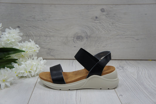 Womens Summer Elastic Strap sandals A68017 Black