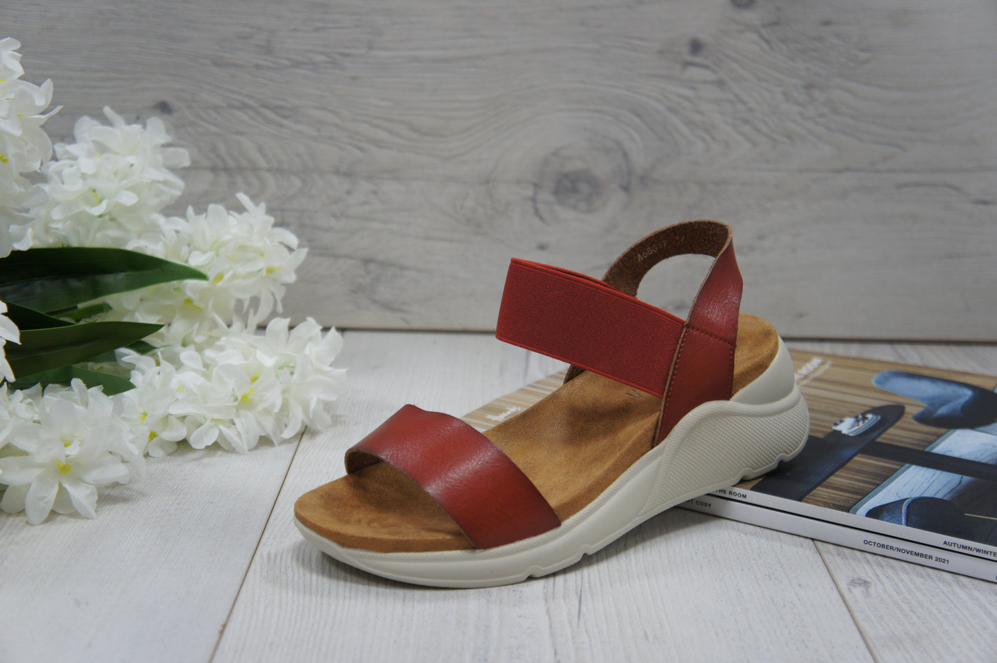 Womens Summer Elastic Strap sandals A68017 BROWN