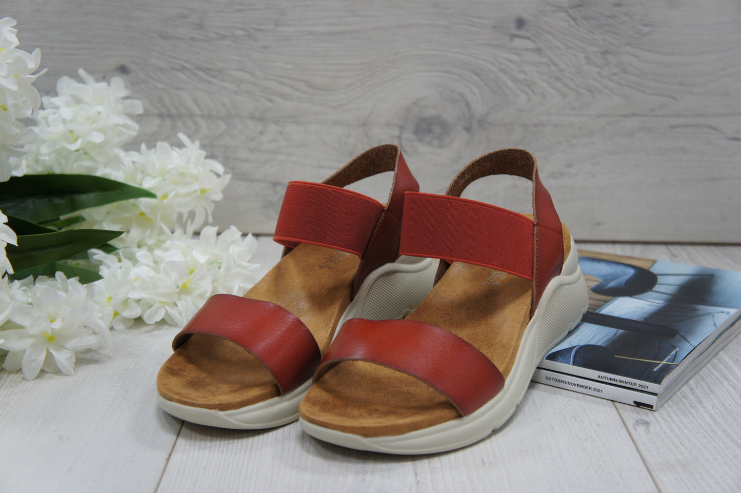 Womens Summer Elastic Strap sandals A68017 BROWN