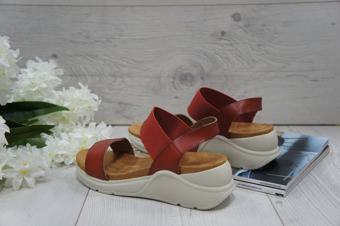 Womens Summer Elastic Strap sandals A68017 BROWN