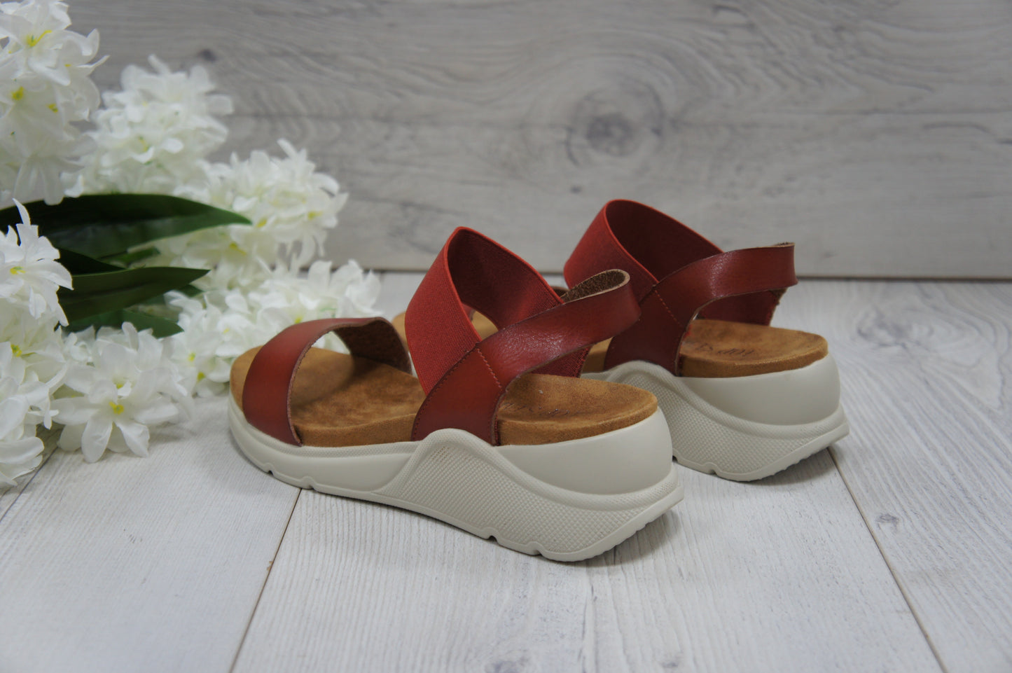 Womens Summer Elastic Strap sandals A68017 BROWN