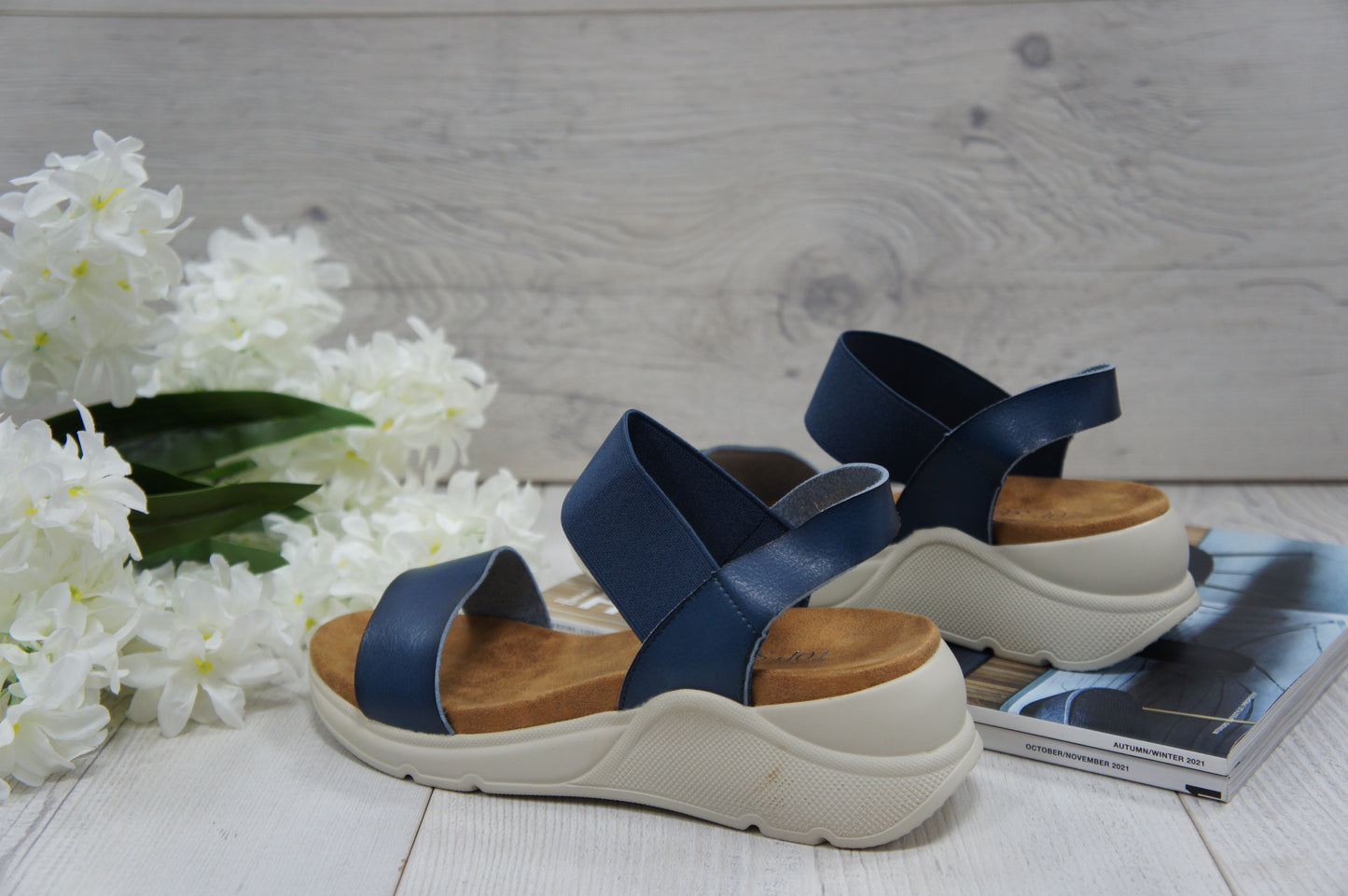 Womens Summer Elastic Strap sandals A68017 Blue