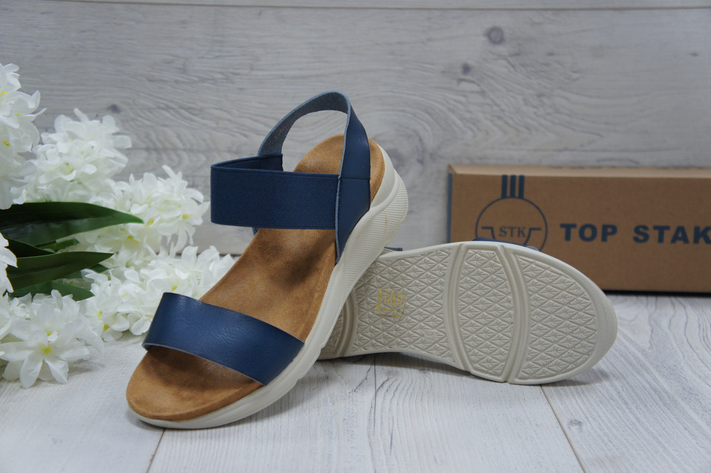 Womens Summer Elastic Strap sandals A68017 Blue