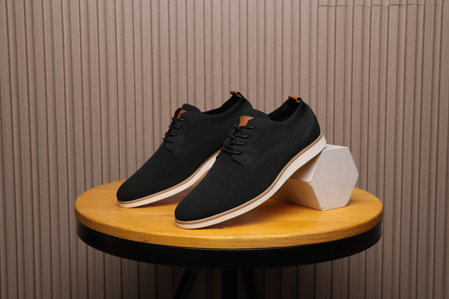 Men's Casual Knit Mesh Shoes, Smart Business Work Office Black A2265