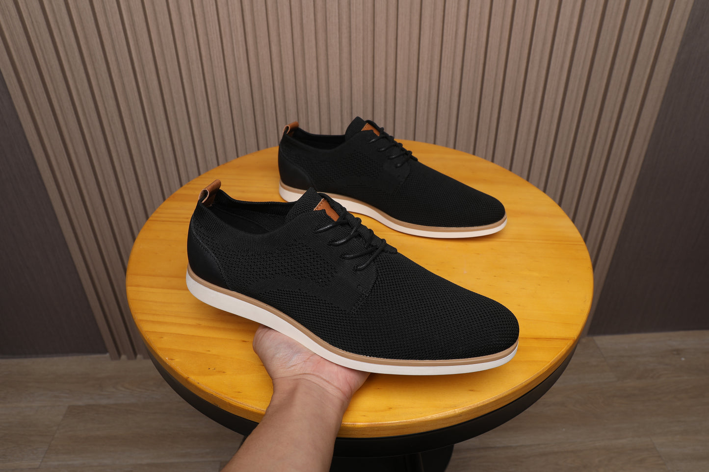 Men's Casual Knit Mesh Shoes, Smart Business Work Office Black A2265