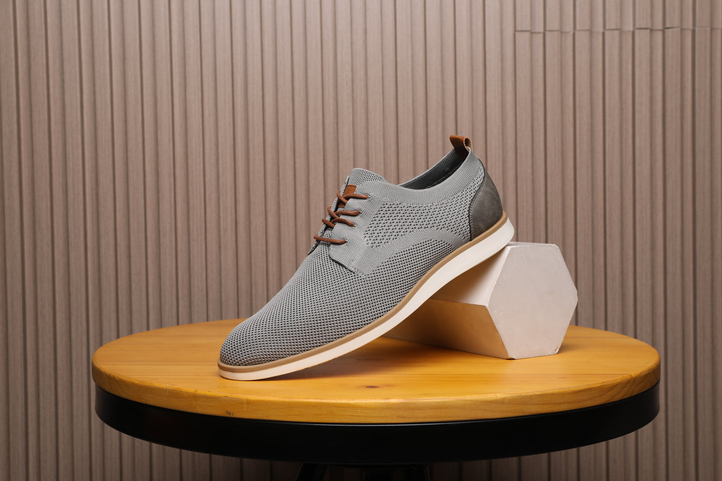 Men's Casual Knit Mesh Shoes, Smart Business Work Office Grey A2265