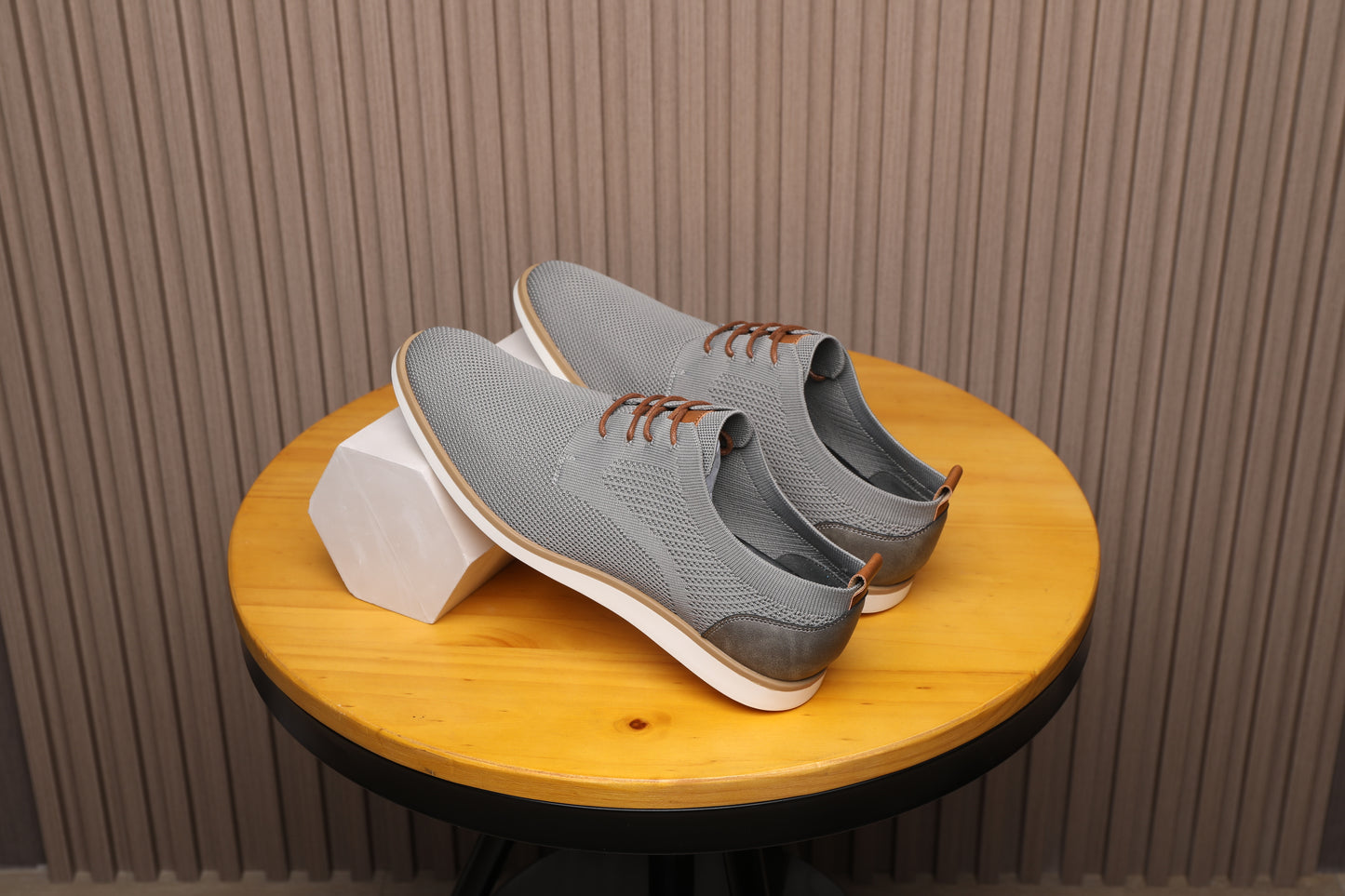 Men's Casual Knit Mesh Shoes, Smart Business Work Office Grey A2265