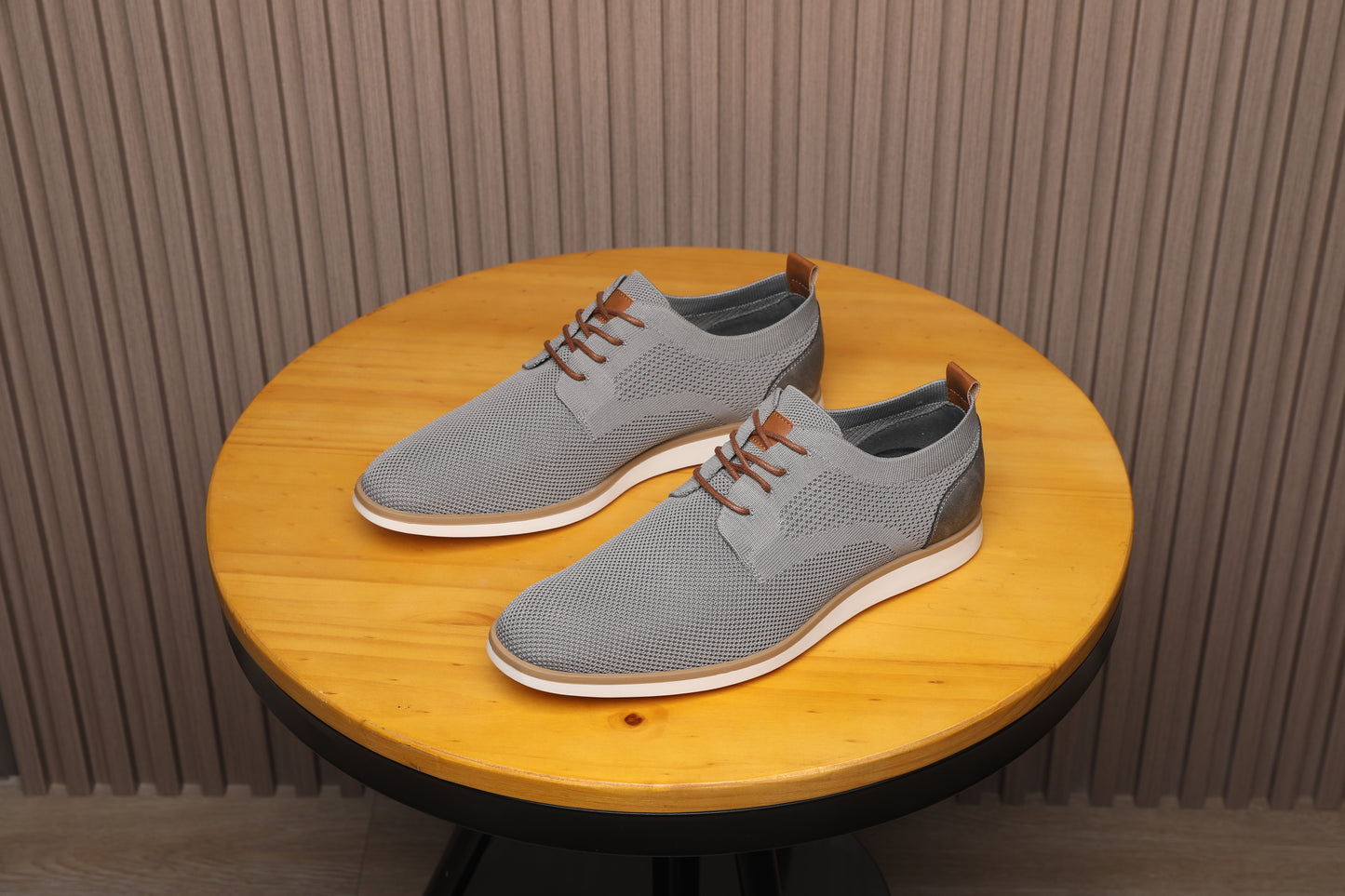 Men's Casual Knit Mesh Shoes, Smart Business Work Office Grey A2265