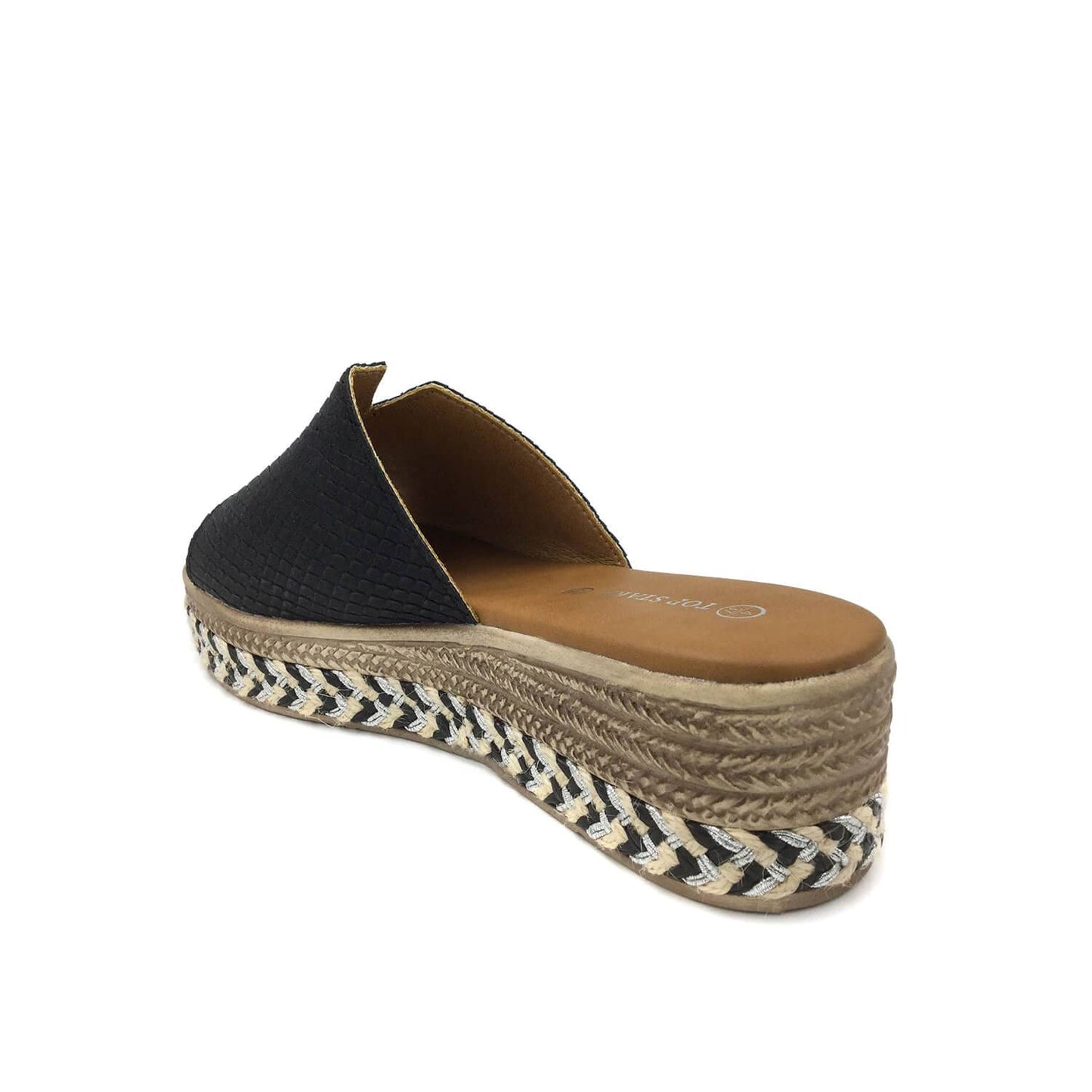 Women Wedge Ladies Summer Slip-On Platform Espadrille Sandal Peep Toe Black BG-801